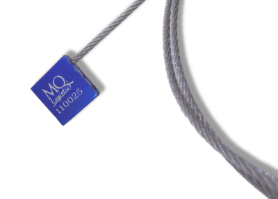Sello de alta seguridad de cable metálico.